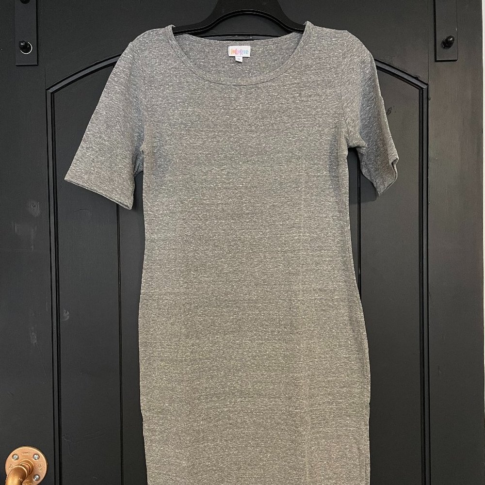 LuLaRoe Julia Dress Heather Gray Women's Medium